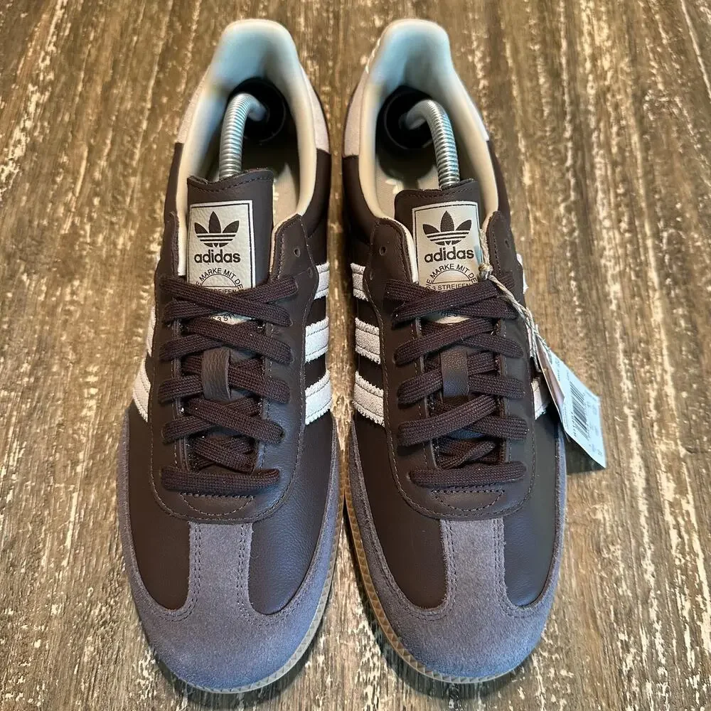 NWT Adidas Samba OG Soccer Shoes Sneakers Casual Brown Cream Gray Men’s Size 10